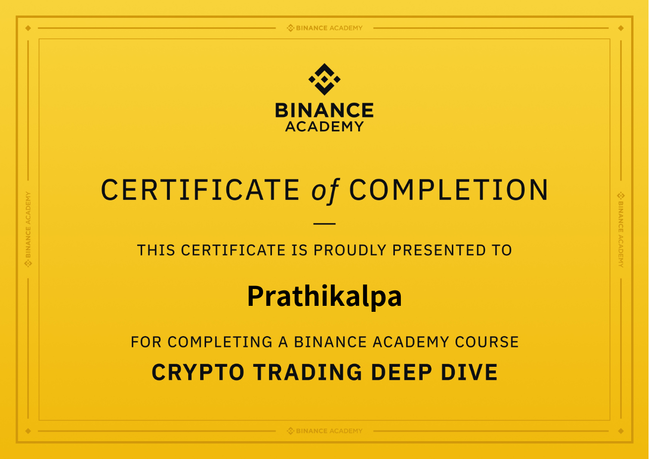 Crypto Trading Deep Dive Certificate